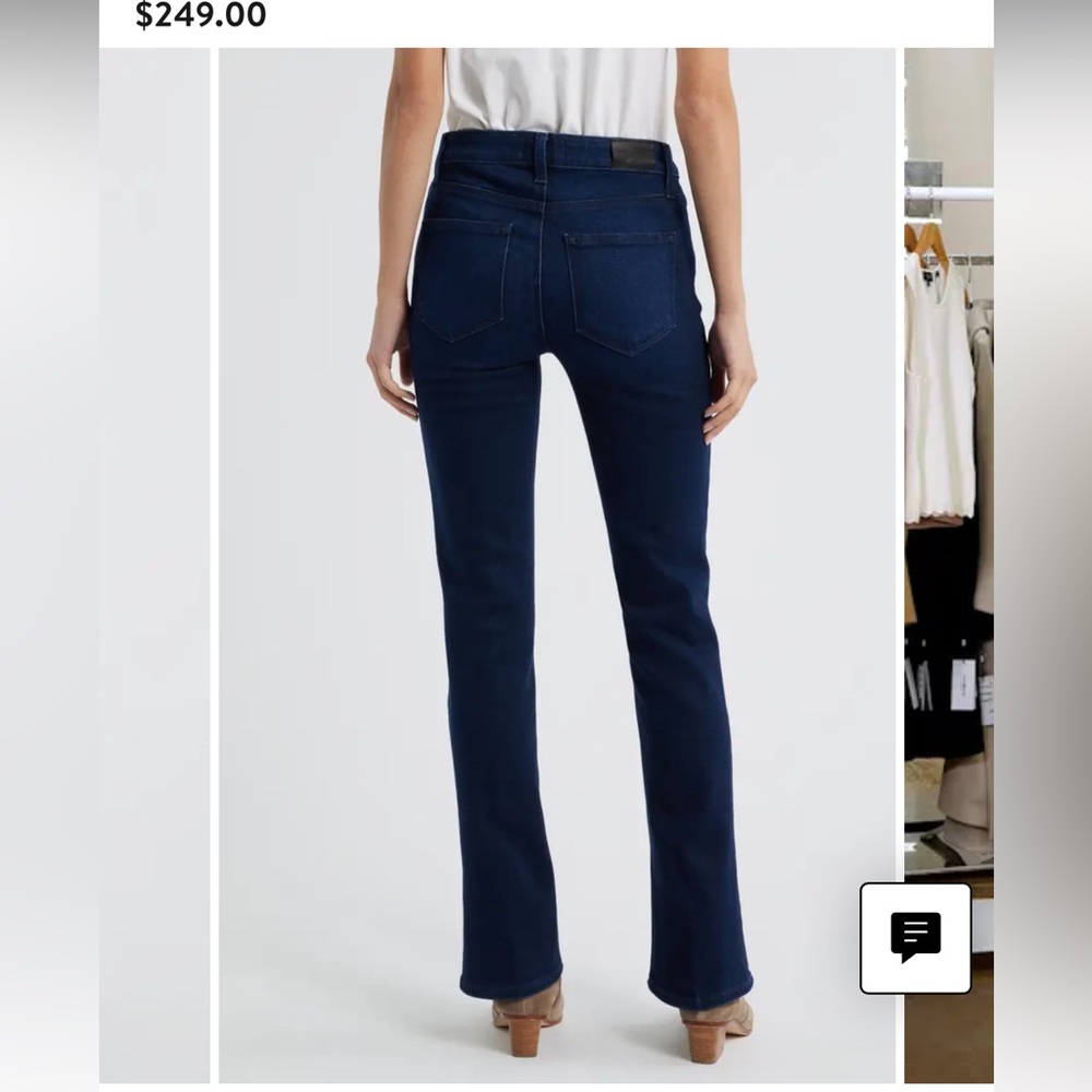 New PAIGE Derp Navy  Flare Women's Pants Jeans - Picture 4 of 15
